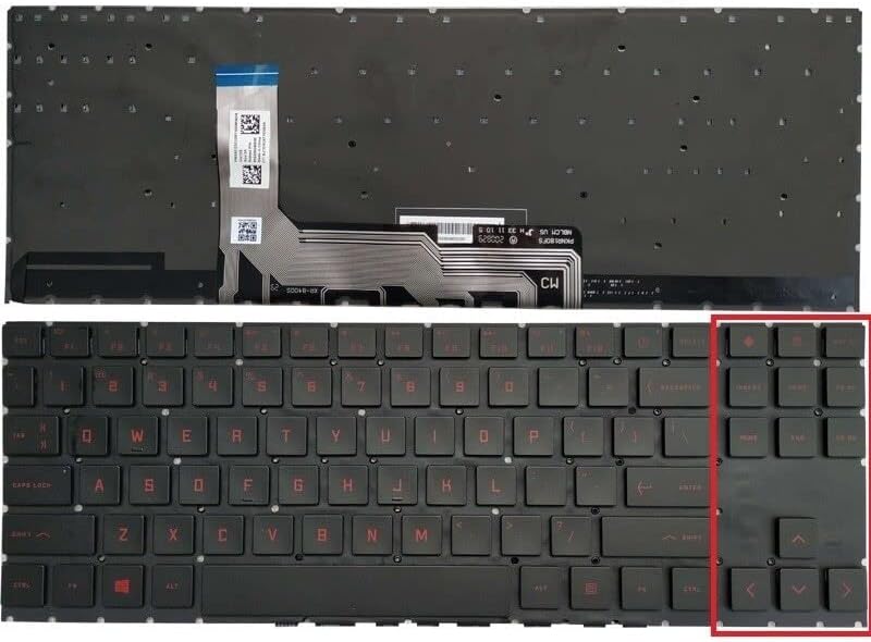 HP 15-EN/15-EK/16-B Red Backlight Keyboard