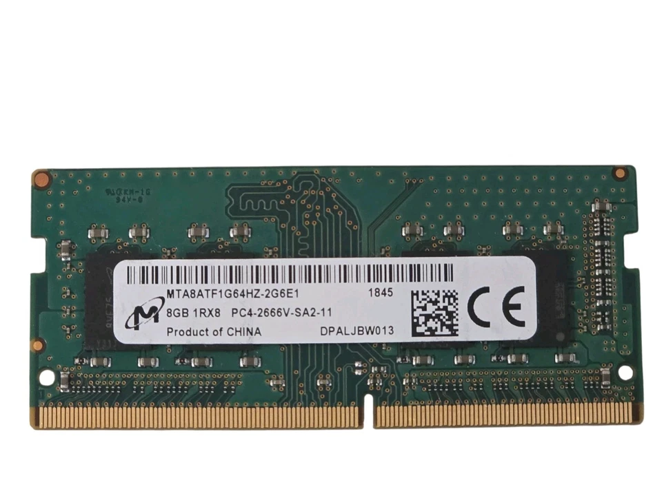Micron 8GB DDR4 1Rx8 PC4-2666V-SA2 MTA8ATF1G64HZ-2G6D1 So-DIMM Laptop RAM Memory