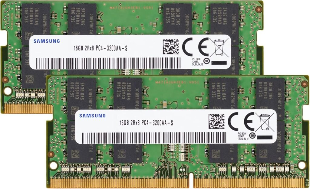 Samsung 32GB (2x16GB) DDR4 3200MHz PC4-25600 (PC4-3200AA) SODIMM 1.2V 260-Pin Laptop, Notebook RAM Memory