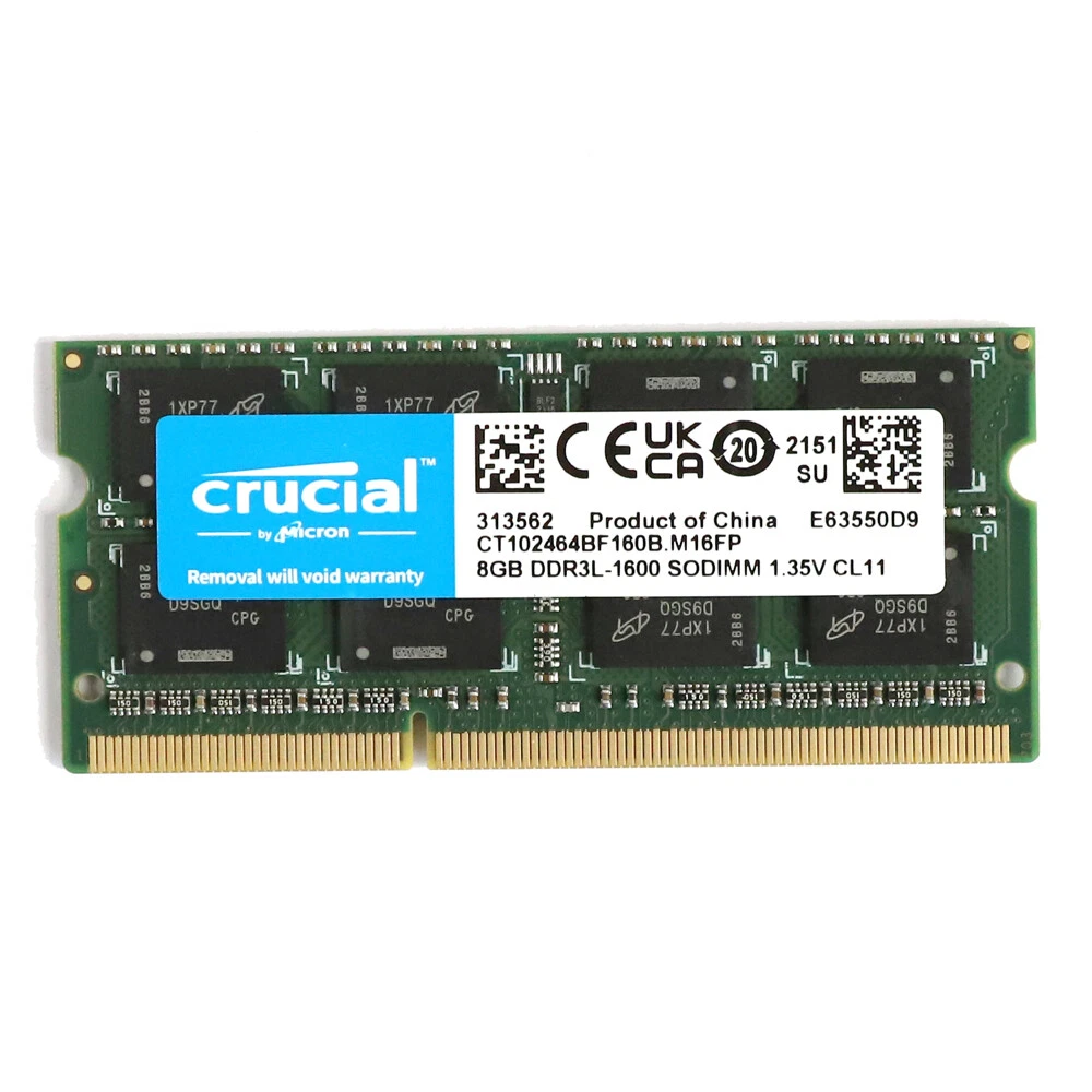 Crucial 8GB DDR3L-1600 SODIMM | CT102464BF160B Laptop Memory Ram