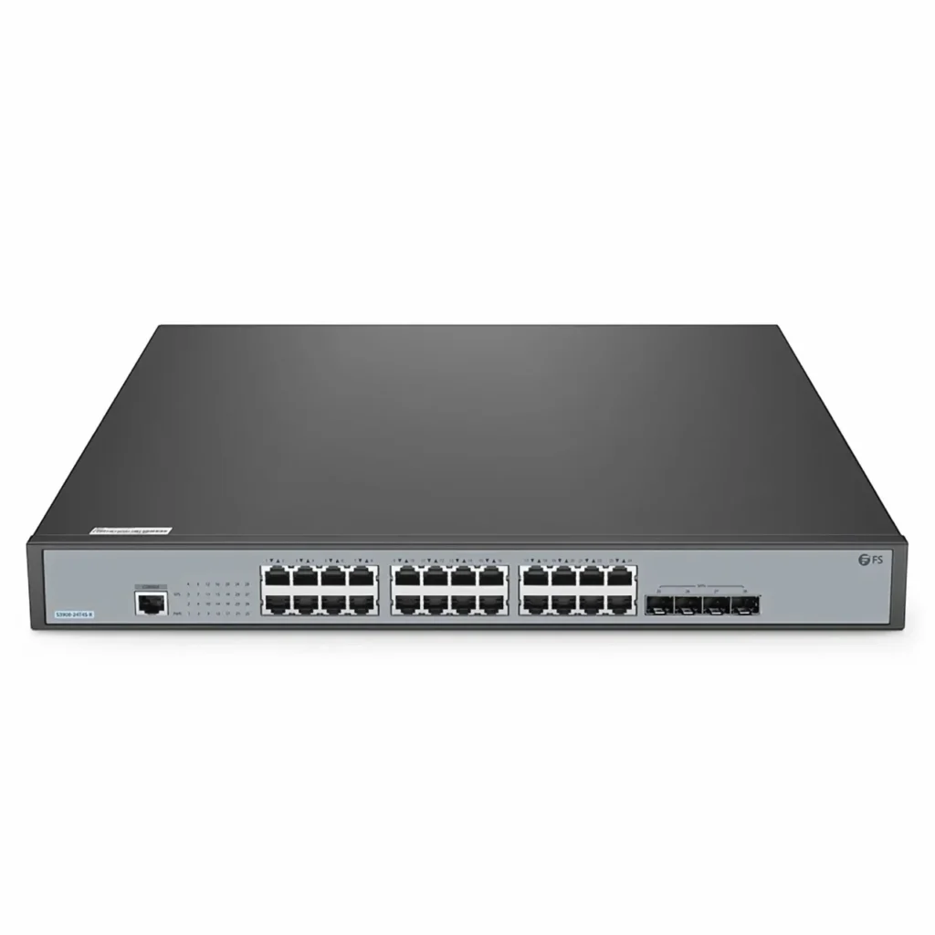 FS S3900-24F4S, 24-Port Gigabit Ethernet L2+ Switch, 20 x 1Gb SFP, 4 x Gb RJ45