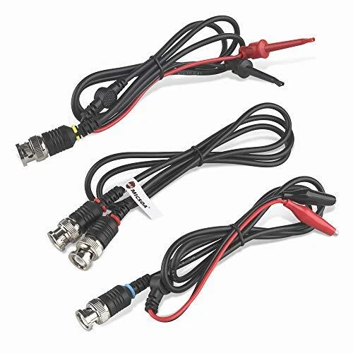 Micsoa BNC Test Leads Set, Oscilloscope Probes BNC to Alligator Clips, BNC to Mini Test Clips, BNC to BNC Cable Leads 3 Pack