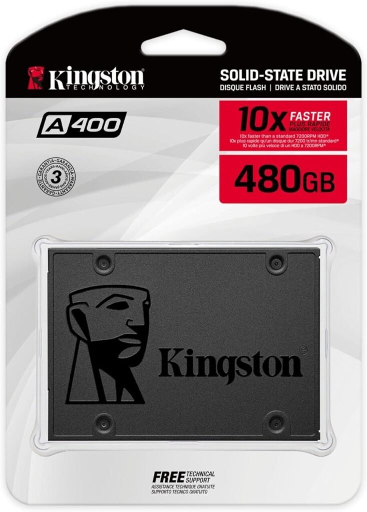 Buy A400 SSD Kingston 480GB SATA 3 internal SSD on sale in Kenya with fast speeds, reliability, and affordable pricing for laptops and desktops.